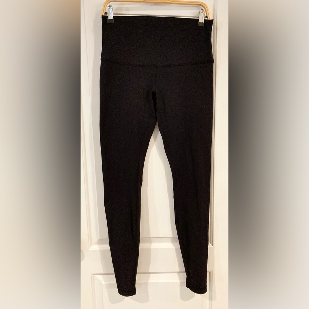 VTG Lululemon Wunder Under Leggings Womens Size 10 Black Full Length 32" Inseam
